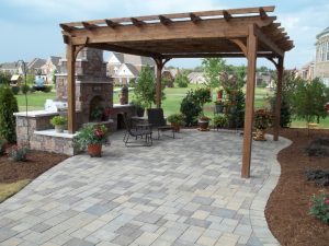 Pergola and Fireplace - Backyard Landscaping Ideas