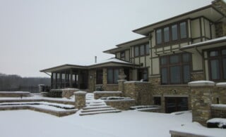 Snowy home exterior