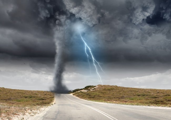 Tornado touching down