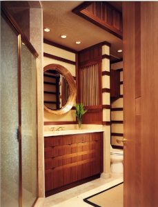 Wooden half bathroom