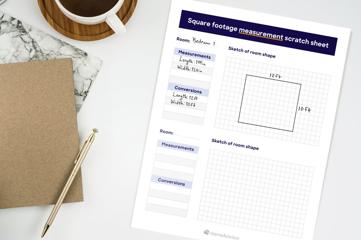 Square Footage Measurement Sheet Mockup