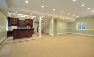 Basement with bar area