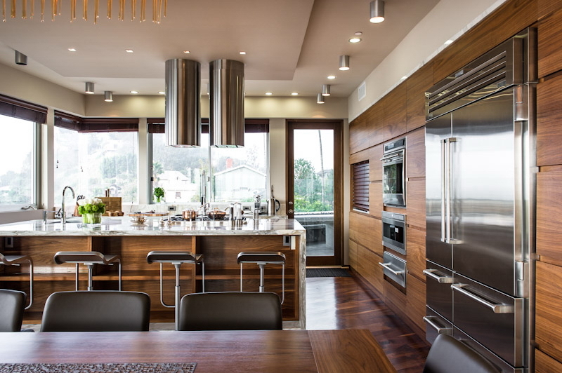 Wood veneer kitchen