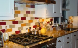 Handmade tile backsplash