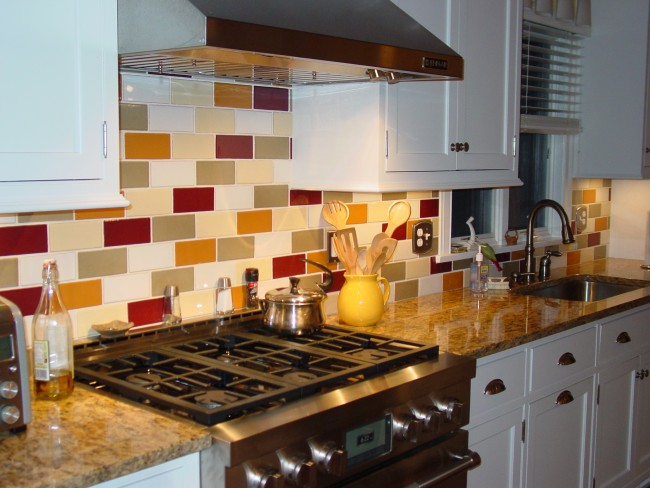 Handmade tile backsplash