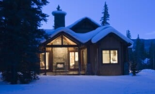 Winter home with fireplace