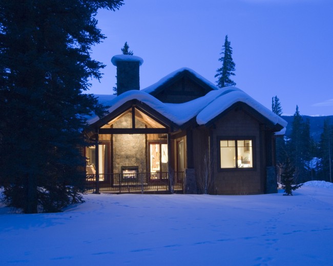 Winter home with fireplace