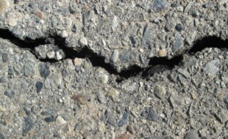 Cracked concrete