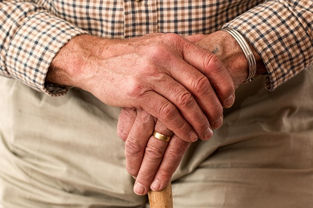 Elderly man's hands
