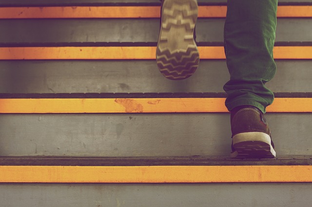 Walking up steps