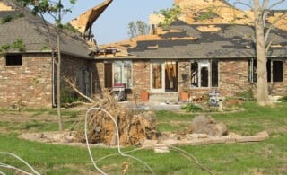 Damaged home