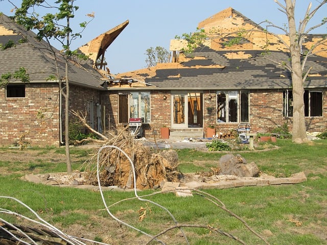 Damaged home