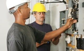 two men hired for electrical work