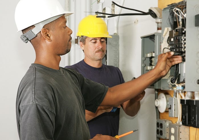 two men hired for electrical work