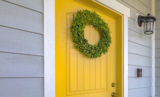 yellow wood front door