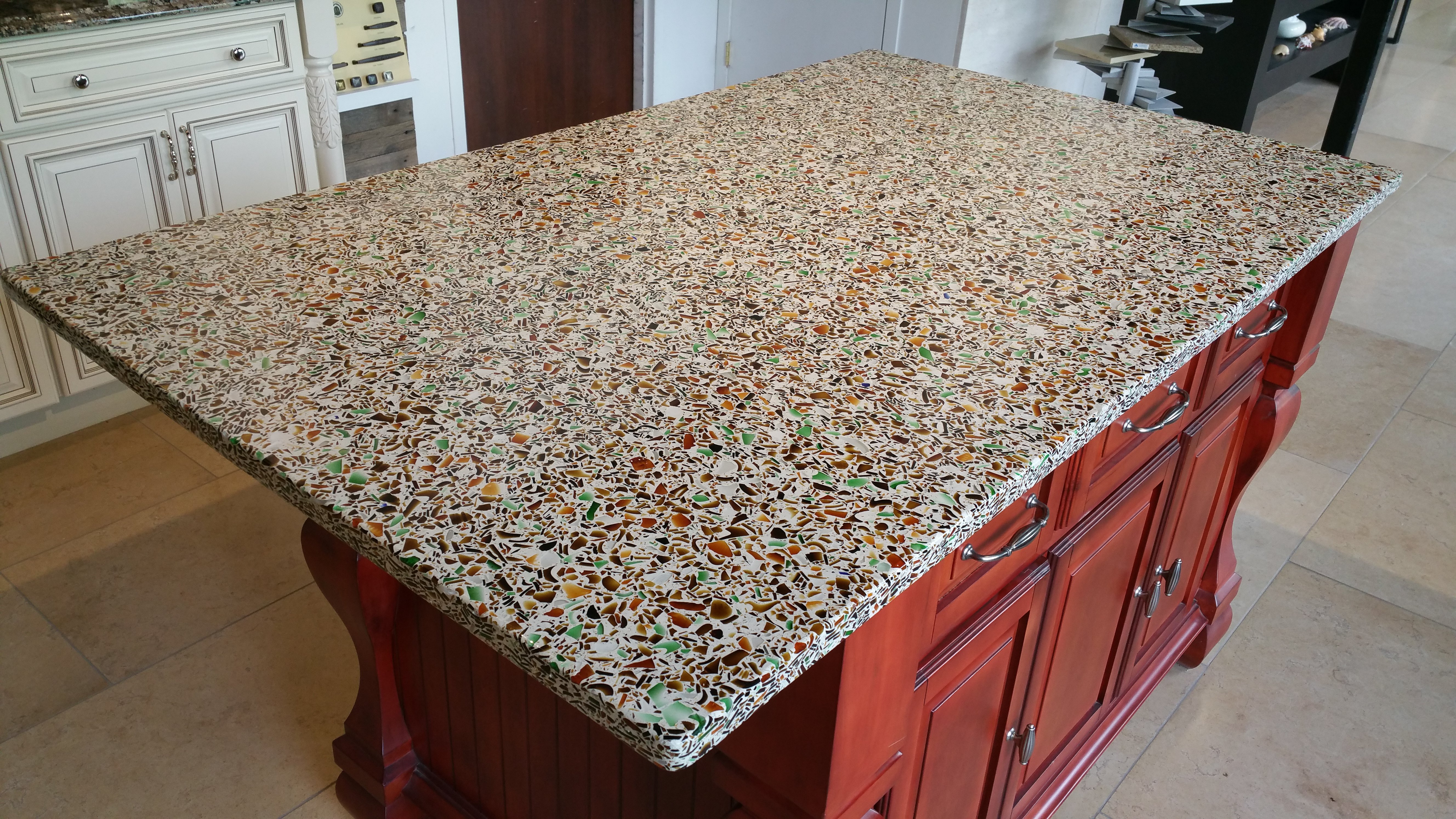 Recycled Glass Countertops Styles, Making Crushed Glass Countertops