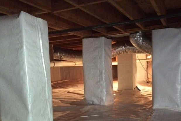 A Crawl Space With Piers