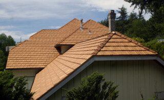 close-up of metal roof