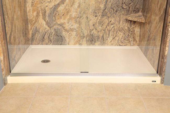 Fiberglass shower floor