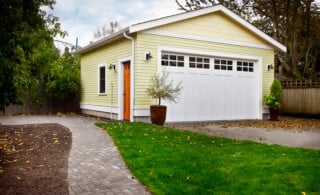 Garage door for detached garage