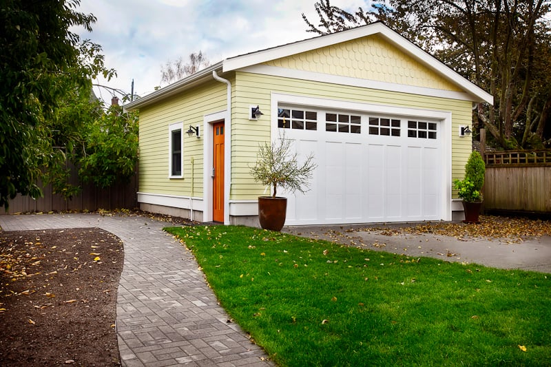 Garage door for detached garage