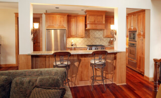 Kitchen with Different Sized Cabinets