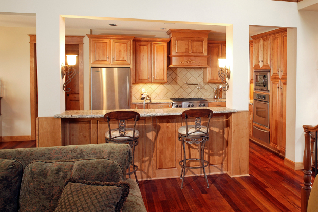 Kitchen with Different Sized Cabinets