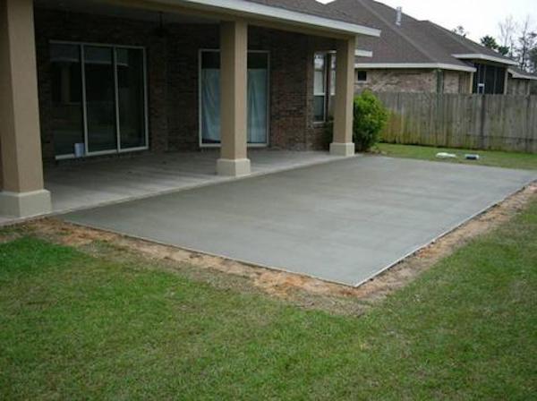 Poured patio