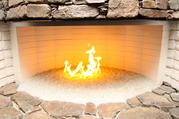 Glass fireplace