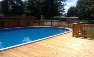 Aboveground pool deck