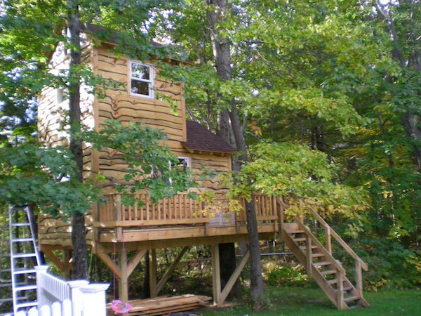 Wood treehouse