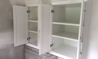 White bathroom cabinets