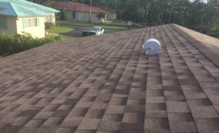 Brown roofing shingles