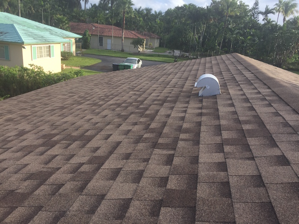 Brown roofing shingles