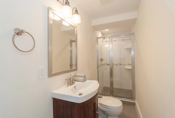 Small all-white bathroom