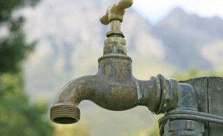 Rusty outdoor faucet