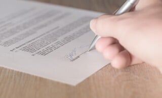 Signing a contract