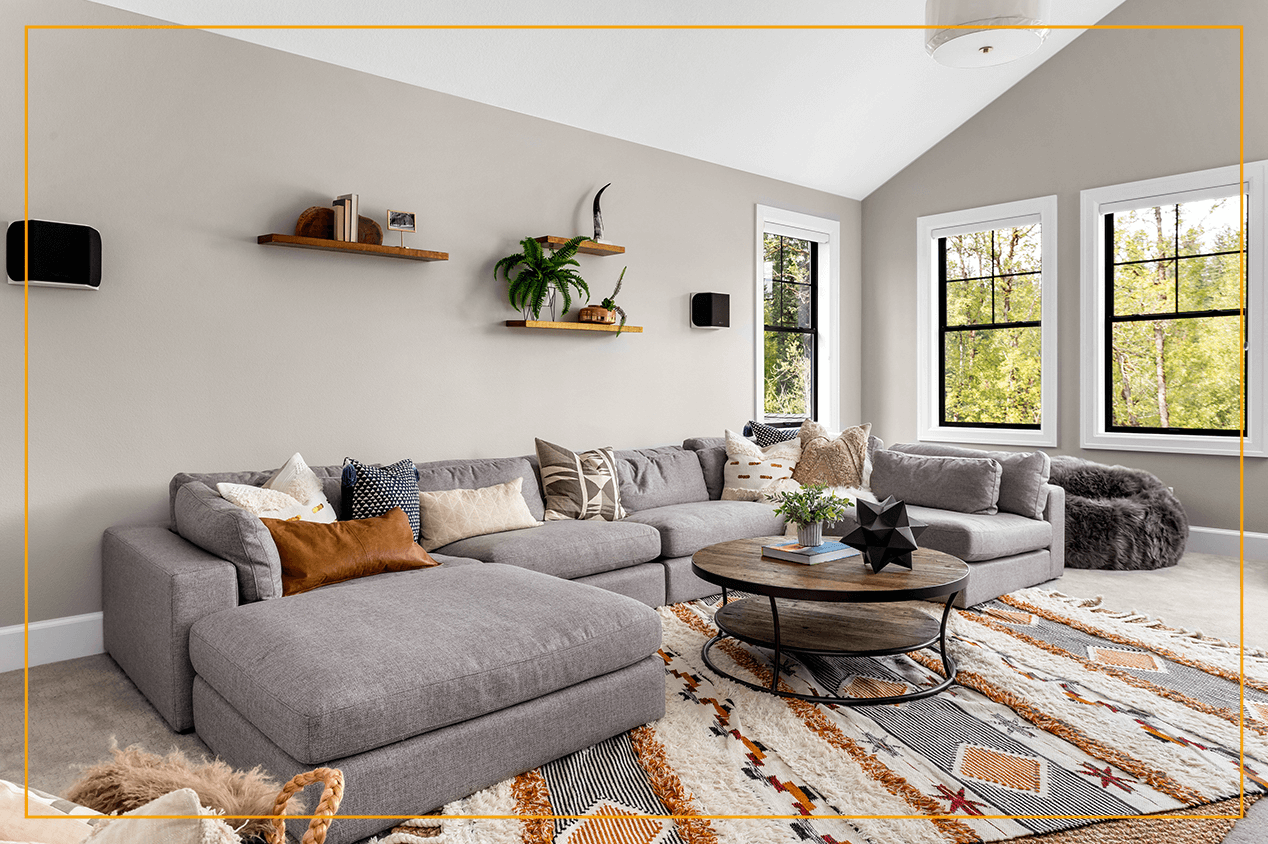 double hung window in living room