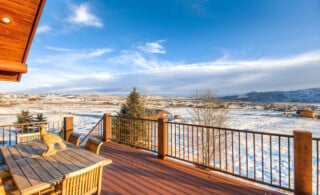 Wooden Deck in the Snow