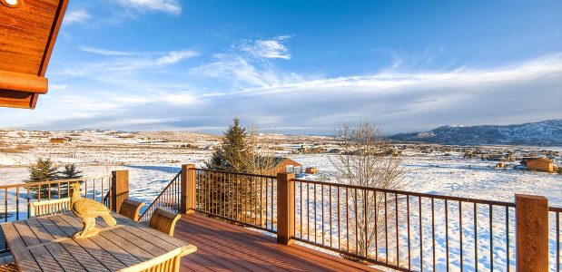 Wooden Deck in the Snow