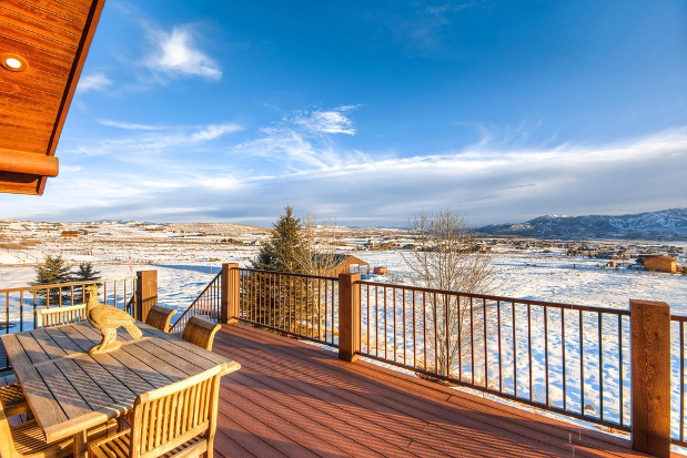 Wooden Deck in the Snow