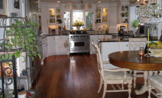 Kitchen with barn wood floor