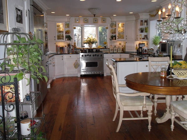 Kitchen with barn wood floor