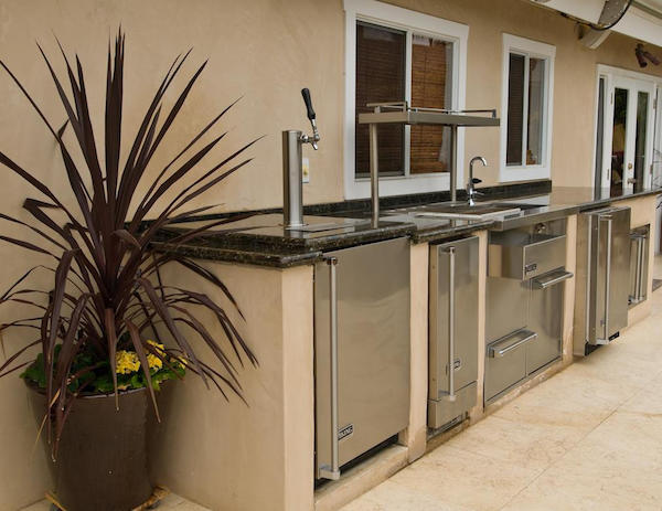 Outdoor kitchen with freezer