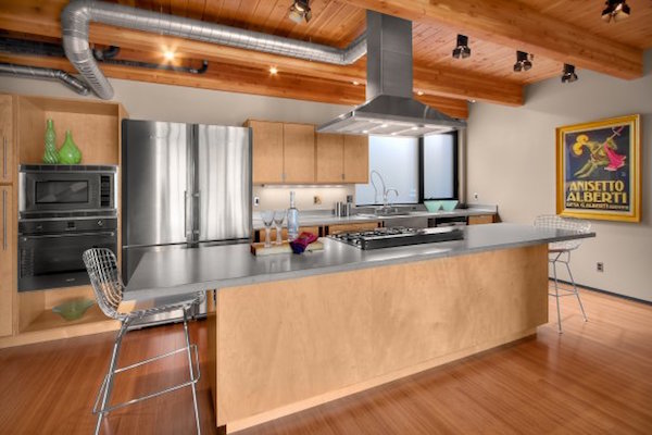 Kitchen with visible ductwork