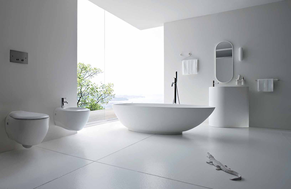 Bathroom with bidet faucet