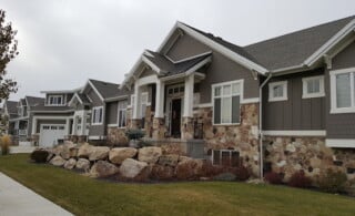 Home with partial stone siding