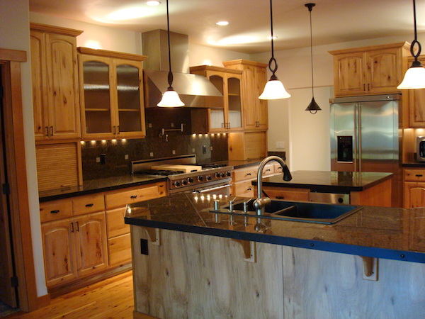 Wood kitchen cabinets