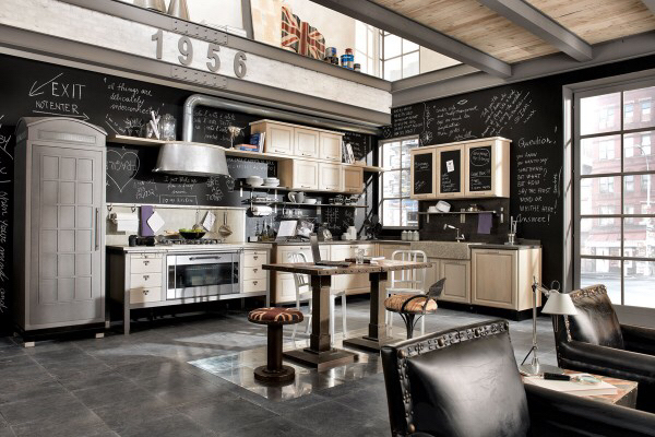 Kitchen with chalkboard paint