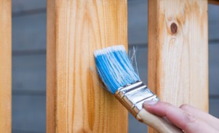 Staining a deck